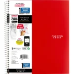 Five Star Wirebound Notebook Plus Study App, 1 Subject, College Ruled, Fire Red (820002B-WMT-MOD)